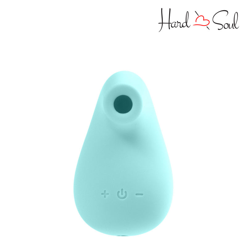 Front Side of Suki Sonic Vibrator Tease Me Turquoise with adjustment buttons - HardnSoul
