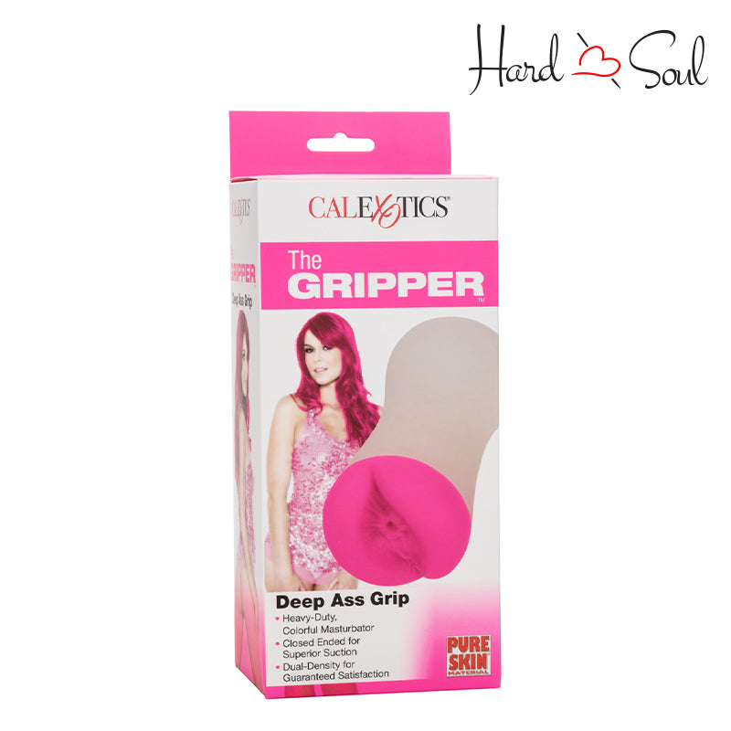 Front Side of a Box of The Gripper Deep Ass Grip Masturbator - HardnSoul