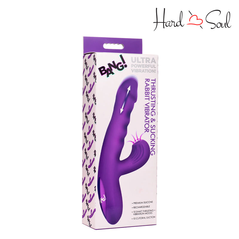 A Box of Thrusting & Sucking Rabbit Vibrator Purple - HardnSoul