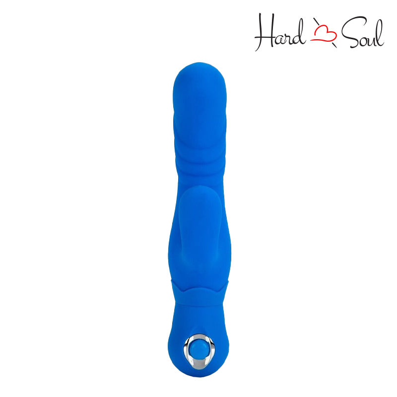 Front Side of Thumper G Silicone Rabbit Vibrator Blue - HardnSoul