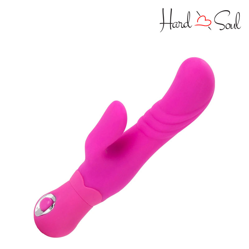 Side of Thumper G Silicone Rabbit Vibrator Pink - HardnSoul