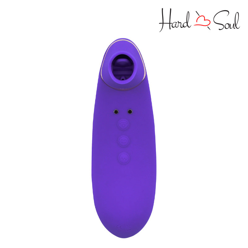 Front Side of Trinitii Triple Action Vibrator Ultra Violet with adjustment buttons - HardnSoul