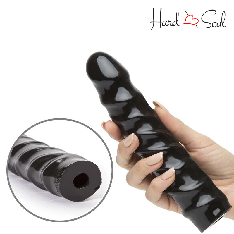 A Vac-U-Lock Code Black Raging Hard-Ons Dong 8" in hand - HardnSoul