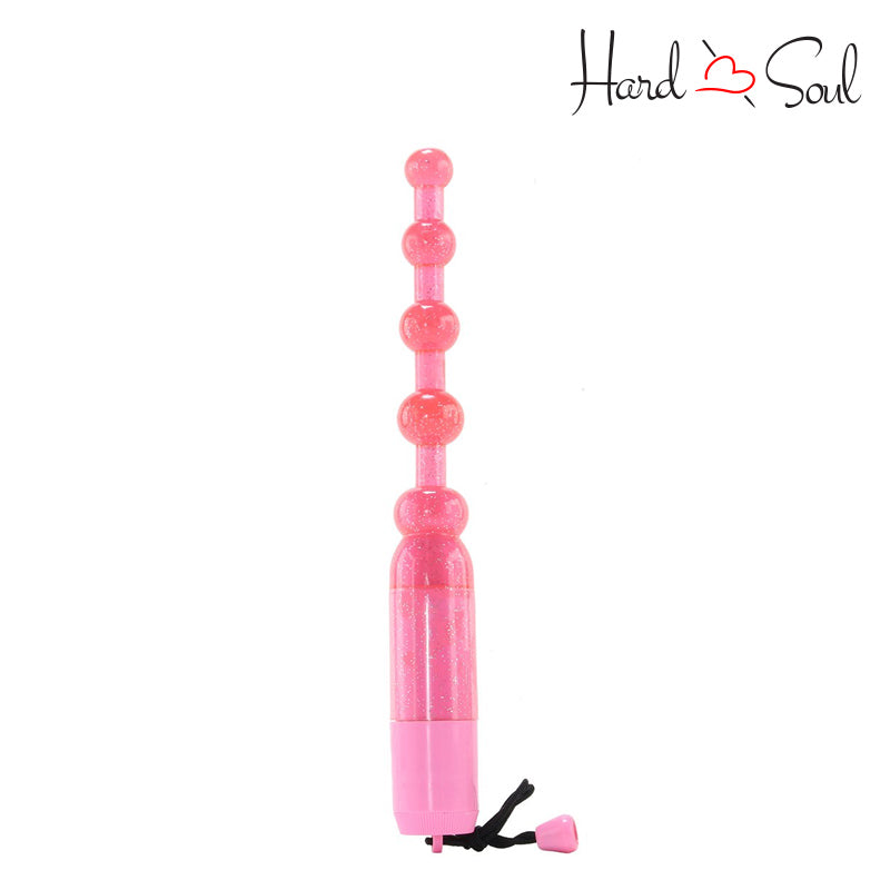 Front Side of Waterproof Vibrating Pleasure Beads Pink - HardnSoul