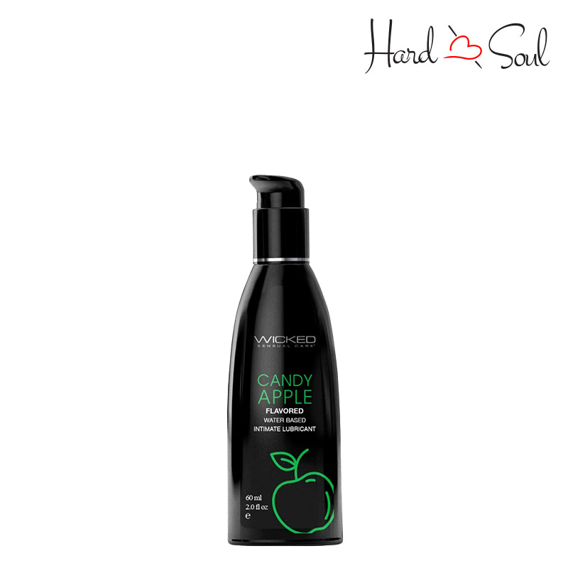 A Bottle of Wicked Aqua Candy Apple Water Based Lubricant 2oz - HardnSoul