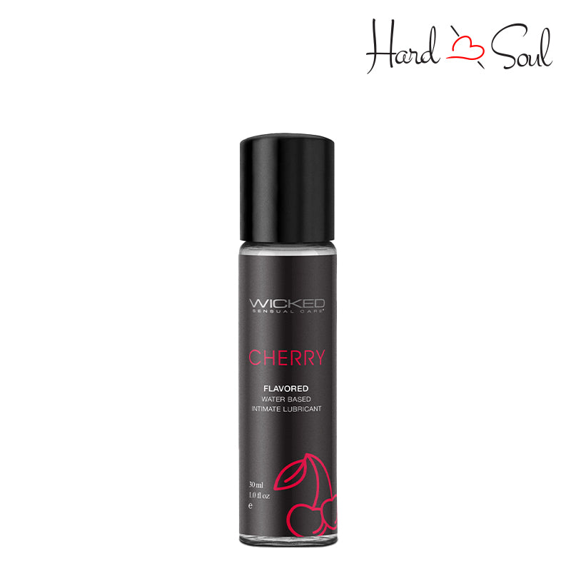 A Bottle of Wicked Aqua Cherry Water Based Lubricant 1oz - HardnSoul