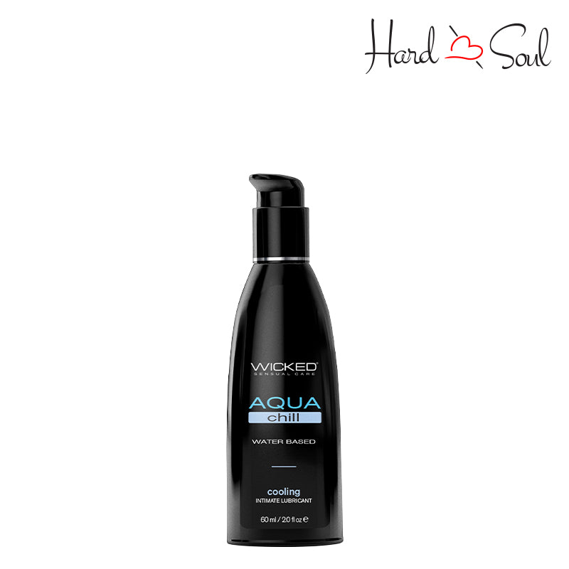 A Bottle of Wicked Aqua Chill Water Based Cooling Lubricant 2oz - HardnSoul