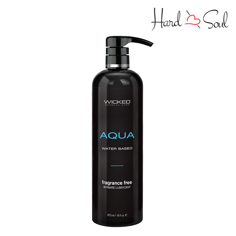 16oz bottle of Wicked Aqua Fragrance Free Water Based Lubricant - HardnSoul