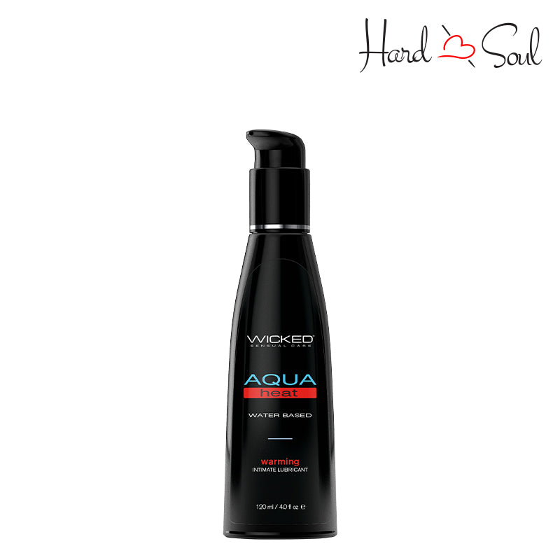 A Bottle of Wicked Aqua Heat Water Based Warming Lubricant 4oz - HardnSoul