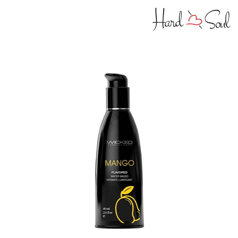 A Bottle of Wicked Aqua Mango Water Based Lubricant 2oz - HardnSoul