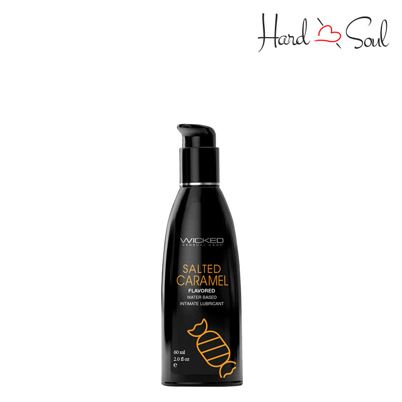 A Bottle of Wicked Aqua Salted Caramel Water Based Lubricant 2oz - HardnSoul