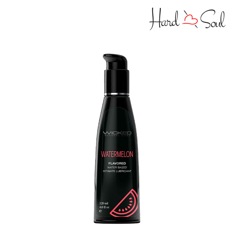 A Bottle of Wicked Aqua Watermelon Water Based Lubricant 4oz - HardnSoul