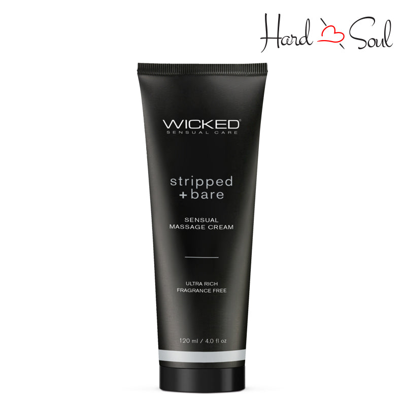 4oz bottle of Wicked Sensual Massage Cream Stripped & Bare - HardnSoul