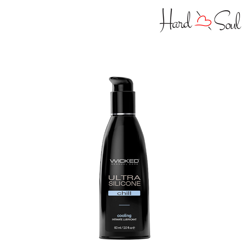 A Bottle of Wicked Ultra Chill Silicone Cooling Lubricant 2oz - HardnSoul