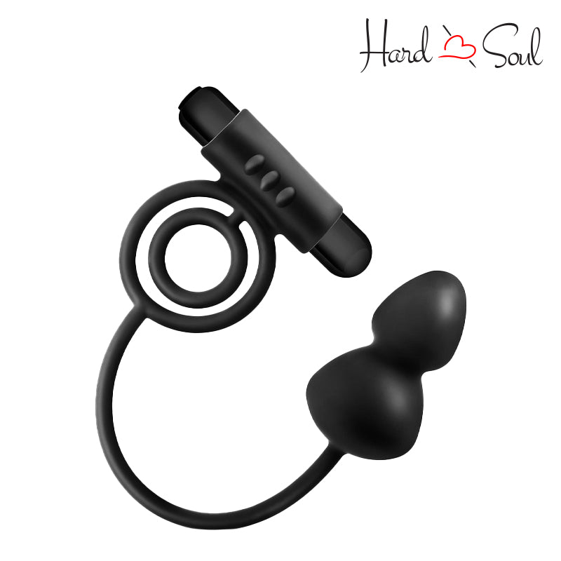 Anal Adventures Platinum Anal Plug W/Vibrating Cock Ring Black Anal Adventures Platinum Anal Plug W/Vibrating Cock Ring Black