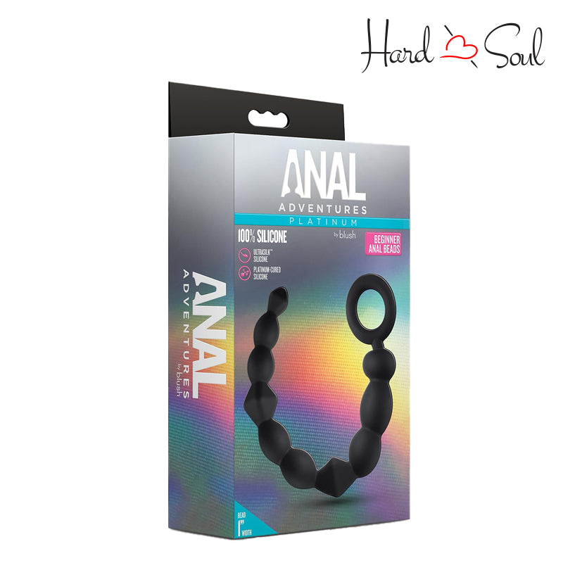 A Box of Anal Adventures Platinum Beginner Anal Beads Black - HardnSoul