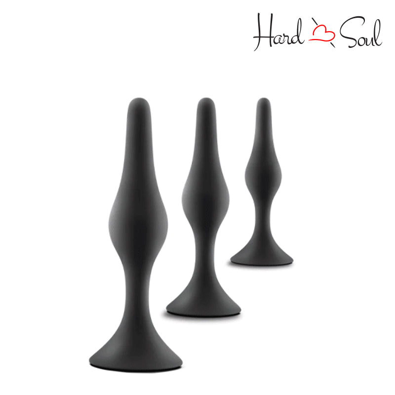 An Anal Adventures Platinum Beginner Plug Kit Black - HardnSoul