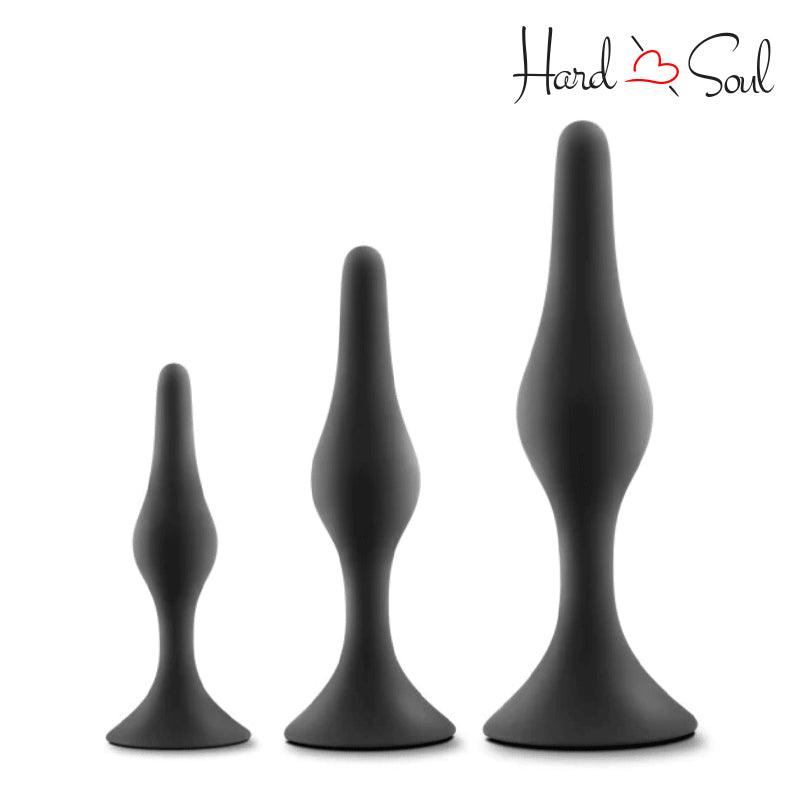 An Anal Adventures Platinum Beginner Plug Kit Black - HardnSoul