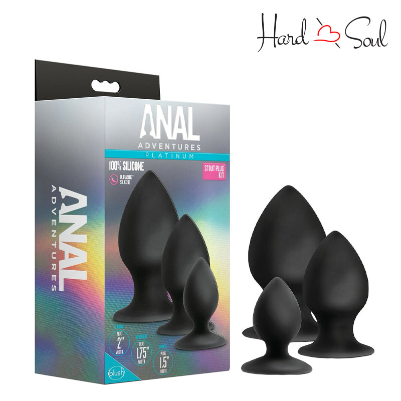 Anal Adventures Platinum Stout Anal Plug Kit Anal Adventures Platinum Stout Anal Plug Kit
