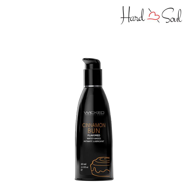 A Bottle of Wicked Aqua Cinnamon Bun Water Based Lubricant 2oz - HardnSoul